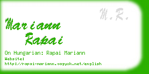 mariann rapai business card